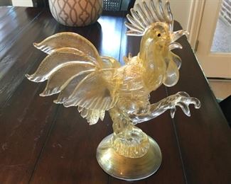 Item:  Murano Gold Flake Rooster
Condition:  Excellent
Measurements:  10w x 4.5d x 11h
Price:  $150
