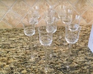 Item:  11 crystal sherry tall stems  with banding
Condition:  Excellent
Measurements:  8h
Price:  $40
