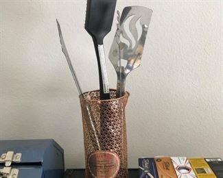 Item: Lot of BBQ tools in metal container
Condition:  Used
Price:  $12
