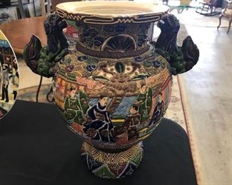 Foo Dog Pottery Vase