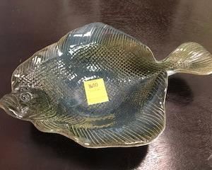 Signed Pottery Fish Plate