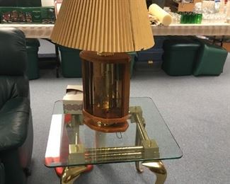 . . . the other with one of a matching pair of lamps