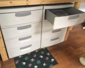. . . Rubbermaid storage drawer units