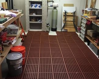 . . . This workroom has a lot to choose from, including the flooring and a vice from the Fisher Body Plant!