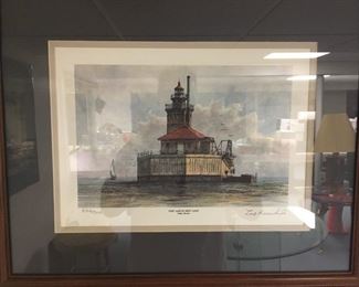 I love this lighthouse watercolor -- numbered and signed!