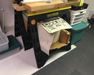 . . . featuring the plastic sawhorses here