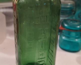 Vintage Green Water/Juice Refrigerator Bottle