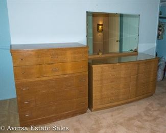Mid Century Bedroom Set, Dresser and Chest of Drawers - Perfect for Painted / Repurposed Furniture