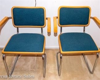 PAIR of Mid Century Gordon International Tubular Armchairs