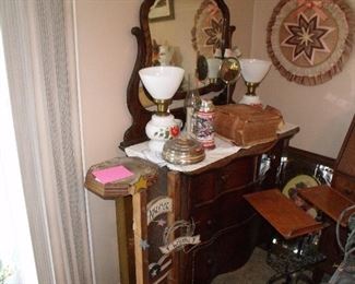 Antique Oak serpentine dresser