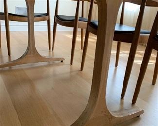 Alternate view - Solid walnut live edge slab dining table with solid cast bronze base legs by Jeffrey Greene. MEASUREMENTS: 31"H x 94 1/2"L x 48 1/2"D. $1850.
