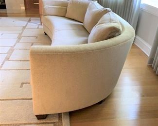 Alternate view - Curved Interior Crafts sofa with down filled cushions. MEASUREMENTS: 27 1/2"H x 96"L x 42"D. $1200.