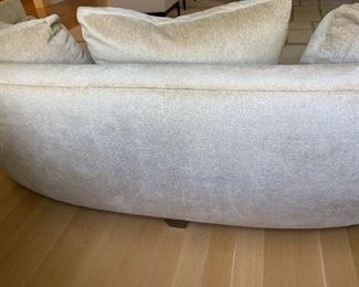 Alternate view - Curved Interior Crafts sofa with down filled cushions. MEASUREMENTS: 27 1/2"H x 96"L x 42"D. $1200.