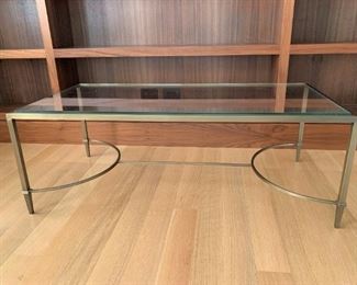 Alternate view - Baker bronze and glass coffee table. MEASUREMENTS: 17"H x 48"L x 24"D. $350
