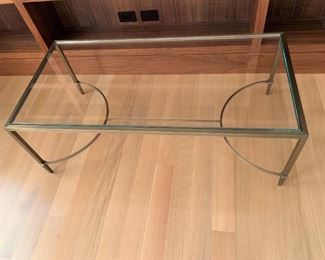 Alternate view - Baker bronze and glass coffee table. MEASUREMENTS: 17"H x 48"L x 24"D. $350
