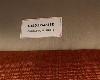 Alternate view - Niedermaier Orange Side Chair with down filling. MEASUREMENTS: 34"H x 28"W x 30"D. $600