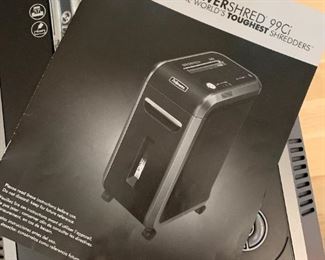 Alternate view - paper shredder. MEASUREMENTS: 24 1/2"H x 9 1/2"W x 14"D. PRICE: $65
