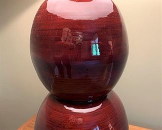 Alternate view - Pair of laquer lamps. MEASUREMENTS: 31"H to finial x 7 1/2"W. Pair $300