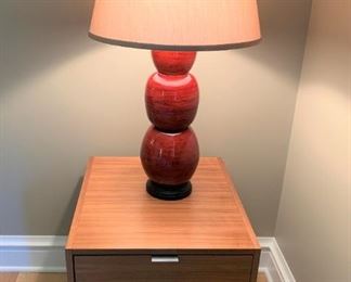 Alternate view - Pair of Room and Board nightstands in Walnut with matt stainless handles. MEASUREMENTS: 22 1/2"H x 22"L x 20 1/2"W. $500 for the pair.