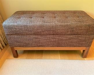 Custom made bench by Mark Roe of The Furniture Shop. MEASUREMENTS: 18"H x 35 1/2"L x 17 1/2"D. $375