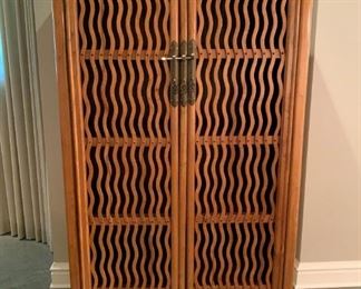 Antique Chinese cabinet with shelves. Great for liquor storage. MEASUREMENTS: 74"H x 43 1/2"W x 22 1/2"D. $800