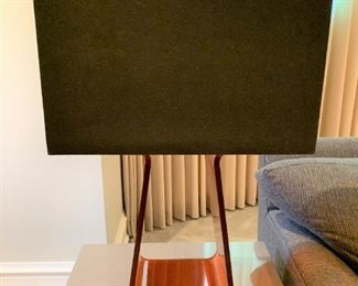 Pablo Tube Top table lamp in orange - needs rewiring. MEASUREMENTS: 26 1/2"H. Shade 18"L x 8 3/4"W. $75