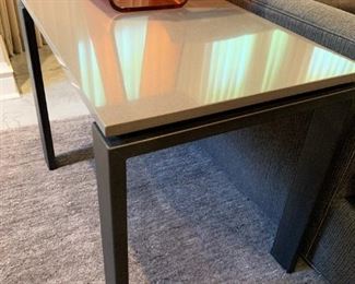 Room and Board end table with quartz top. MEASUREMENTS: 24"H x 30"L x 20"W. $275