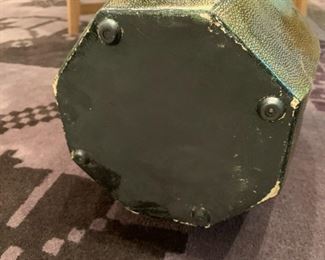 Alternate view - Set of Chinese drum style leather stools. MEASUREMENTS: 18"H x 10 1/2"W. Pair - $150