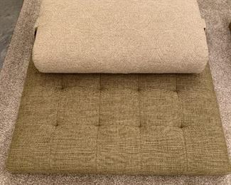 Pair of custom made meditation mats with pillows. MEASUREMENTS: Mats measures 30" x 30". Pair $400 Separately $250 Ea.