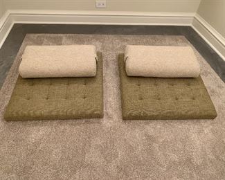 Alternate view - Pair of custom made meditation mats with pillows. MEASUREMENTS: Mats measures 30" x 30". Pair $400 Separately $250 Ea.