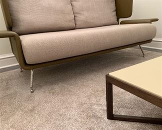 Alternate view - Knoll leather sofa with chrome legs. MEASUREMENTS: 37"H x 69"W x 35"D. $2000