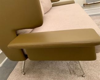 Alternate view - Knoll leather sofa with chrome legs. MEASUREMENTS: 37"H x 69"W x 35"D. $2000