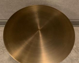 Alternate view - Chinese Brass side table with solid wooden base. MEASUREMENTS: 21 1/2"H x 21 1/2"D. $150