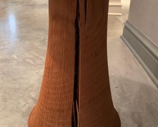 Alternate view - Chinese Brass side table with solid wooden base. MEASUREMENTS: 21 1/2"H x 21 1/2"D. $150