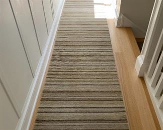 Extra long wool striped runner. MEASUREMENTS: 21 1/2' L x 29" W. $250