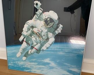 Astronaut framed print. MEASUREMENTS: 31 1/2" x 31 1/2". $20.