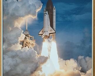 Space Shuttle framed print. MEASUREMENTS: 24" x 24". $20