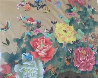 Alternate view - 100 Painted Butterflies on Silk from China. Large and heavy piece. MEASUREMENTS: 51"H x 30"W x 2"D. $200