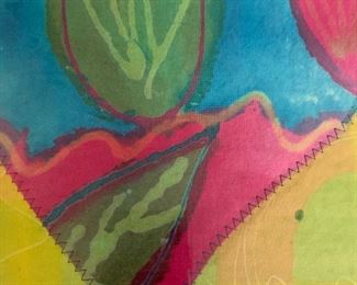 Allternate view - Framed textile heart . MEASUREMENTS: 14 1/2" x 14 1/2". $20