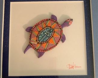 Alternate view - Multimedia artisan created turtle art. MEASUREMENTS: 9 1/2" H x 9 1/2"W. $35