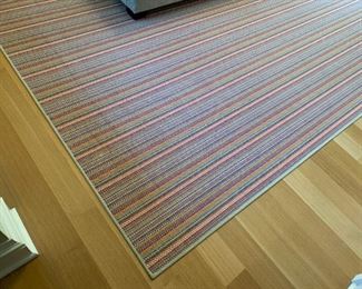 Colorful area rug. MEASUREMENTS: 10' x 8'6". $125
