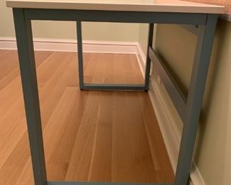 Alternate view - Desk with solid surface top on metal base. MEASUREMENTS: 24"H x 30"L x 20"D. $150