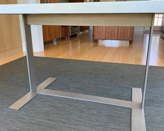 Alternate view - Solid surface table on metal base. MEASUREMENTS: 30"H x 66"L x 36"W. $750