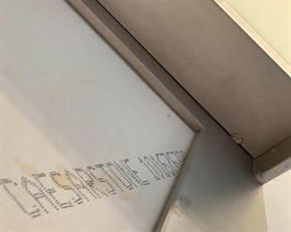 Alternate view - Solid surface table on metal base. MEASUREMENTS: 30"H x 66"L x 36"W. $750