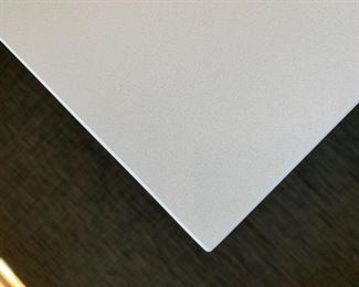 Alternate view - Solid surface table on metal base. MEASUREMENTS: 30"H x 66"L x 36"W. $750