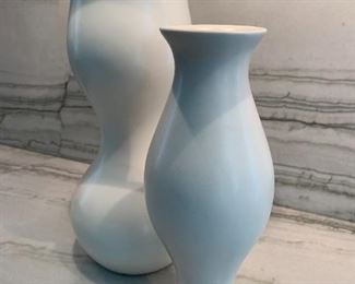 Alternate view - Pair of Klein Reid Eva Diesel Pottery vases. MEASUREMENTS: Tall Vase 12"H. Shorter vase 9 1/2"H. $150