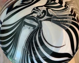 Alternate view - Makora art glass ewer and bowl. MEASUREMENTS: Ewer 12 1/2"H x 5 1/2"W. Bowl 5"H x 8 1/2"W. The Pair $150