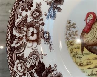 Alternate view - Spode Woodland Turkey dinner plates - set of 8. MEASURES: 10 1/2" 8 for $100