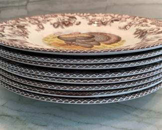 Alternate view - Spode Woodland Turkey dinner plates - set of 8. MEASURES: 10 1/2" 8 for $100