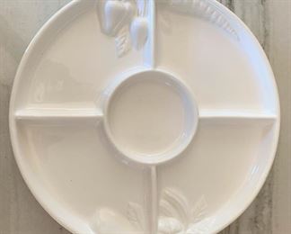 Ceramic chip and dip tray. Measures 13 3/4". $10